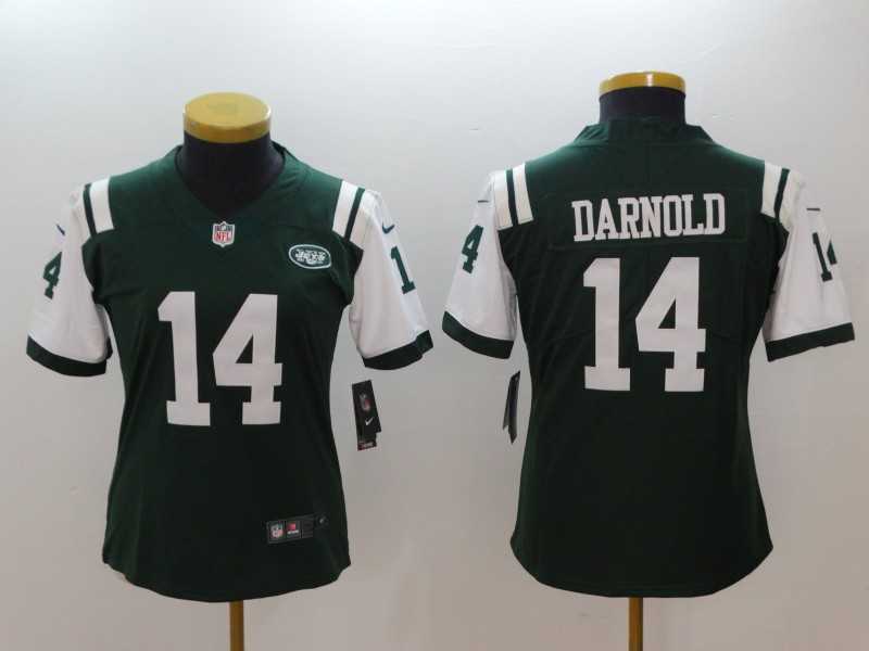 Women Nike Jets 14 Sam Darnold Green Vapor Untouchable Player Limited Jersey
